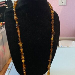 Amber Beaded Necklace 42”